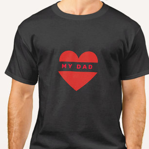 Personalized Dad text in Heart Tshirt