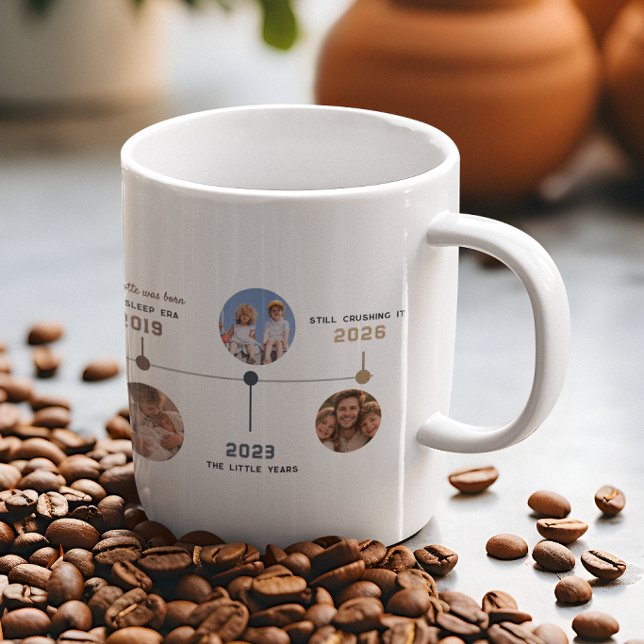 Personalized Dad Timeline Photo Story Coffee Mug (Creator Uploaded)