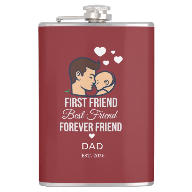 Personalized Dad water Bottle Flask (Front)