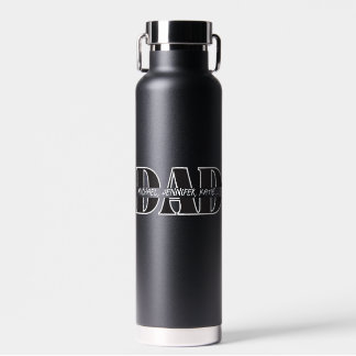 "Personalized DAD Water Bottle – Kids' Names"