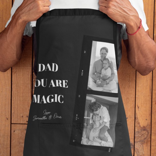 Personalized 'Dad You Are Magic' Two Fathers Photo Apron (Creator Uploaded)