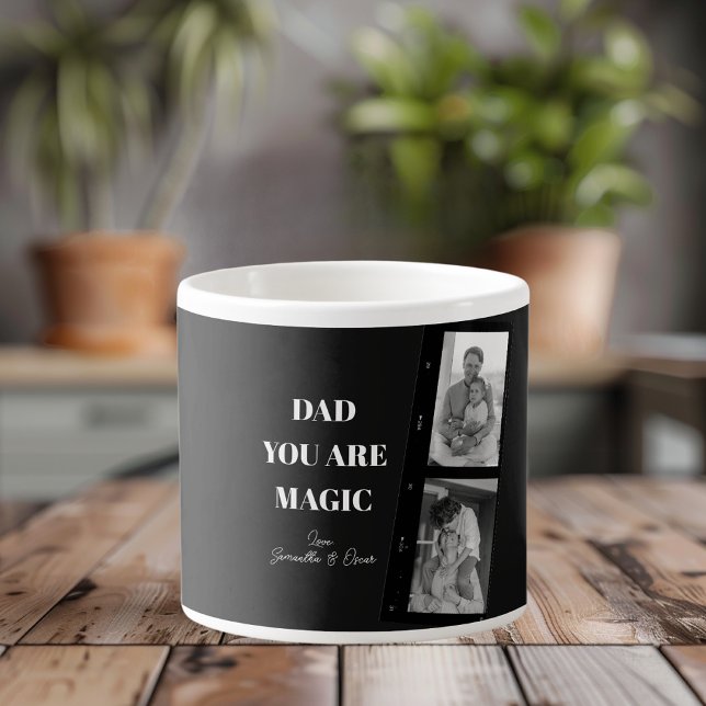 Personalized 'Dad You Are Magic' Two Fathers Photo Espresso Cup (Creator Uploaded)