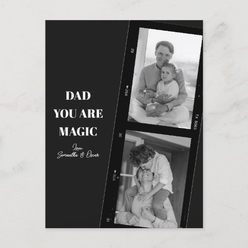 Personalized Dad You Are Magic Two Fathers Photo Postcard