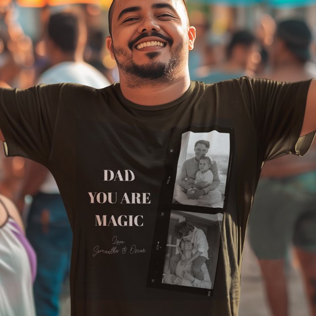 Personalized 'Dad You Are Magic' Two Fathers Photo T-Shirt (Creator Uploaded)