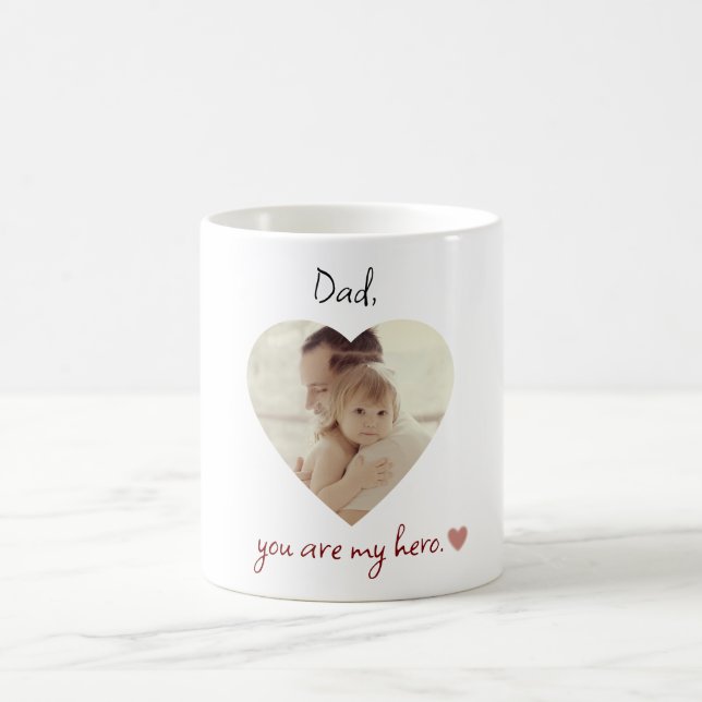 Personalized Dad You Are My Hero Heart Photo Mug  (Center)