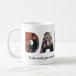 Personalized Daddy 5 Photo Collage Father's Day Coffee Mug