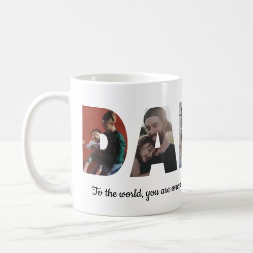 Personalized Daddy 5 Photo Collage Fathers Day Coffee Mug
