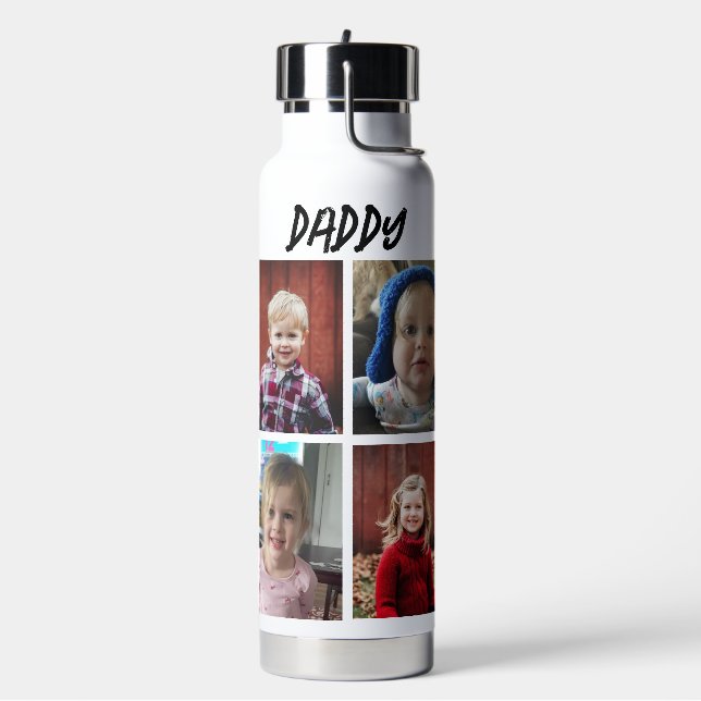 Personalized Daddy | Children's Photos Water Bottle (Left)