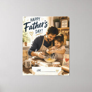 Personalized Daddy Daughter Baking Canvas Print