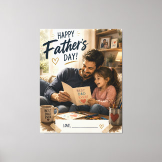 Personalized Daddy Daughter Keepsake Canvas Print