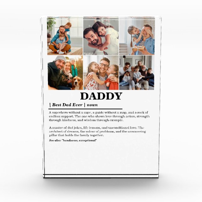 Personalized Daddy Definition 6 Photo Collage Acrylic Award (Front)