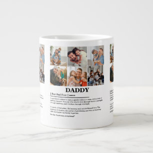 Personalized Daddy Definition 6 Photo Collage Giant Coffee Mug