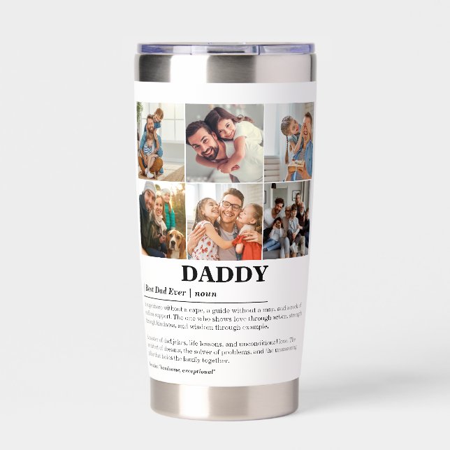 Personalized Daddy Definition 6 Photo Collage Insulated Tumbler (Front)