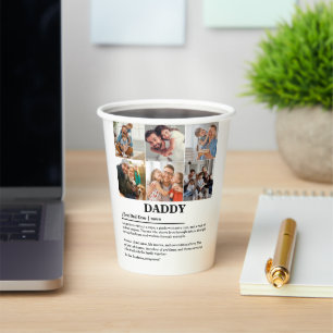 Personalized Daddy Definition 6 Photo Collage Paper Cups