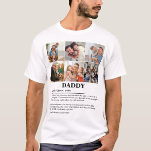Personalized Daddy Definition 6 Photo Collage T-Shirt