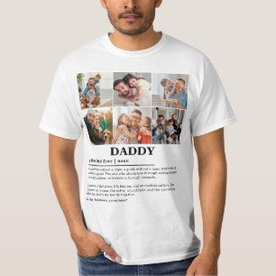 Personalized Daddy Definition 6 Photo Collage T-Shirt
