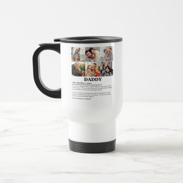 Personalized Daddy Definition 6 Photo Collage Travel Mug (Left)