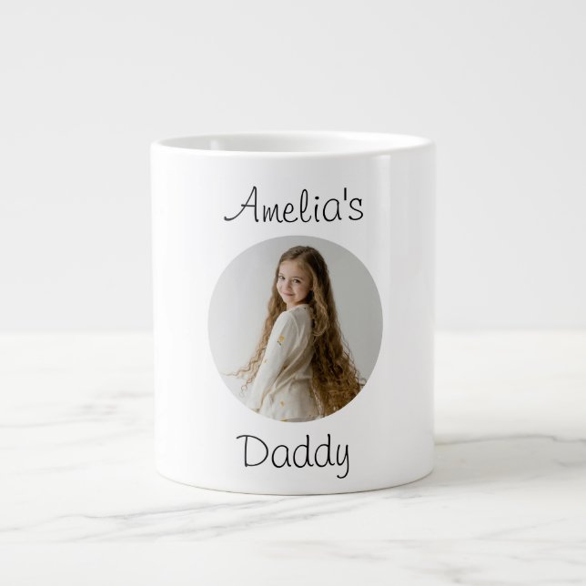 Personalized Daddy Gift – Custom Child Face -  Giant Coffee Mug (Front)