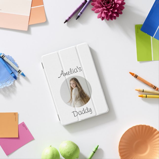 Personalized Daddy Gift – Custom Child Face -  iPad Mini Cover (In Situ)