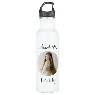 Personalized Daddy Gift – Custom Child Face - Stainless Steel Water Bottle