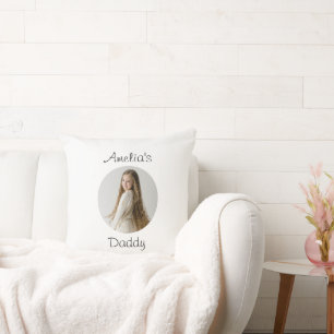 Personalized Daddy Gift – Custom Child Face -  Throw Pillow