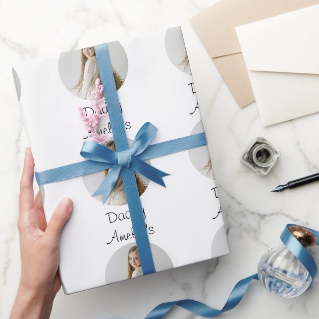 Personalized Daddy Gift – Custom Child Face -  Wrapping Paper (Gifting)