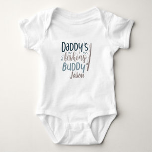 Personalized Daddy 's Fishing Buddy Fishing Pole Baby Bodysuit