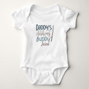Personalized Daddy 's Fishing Buddy Fishing Pole Baby Bodysuit