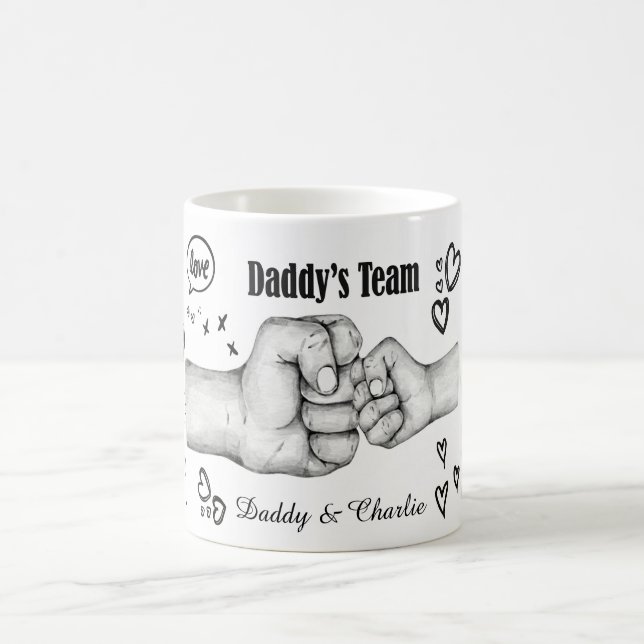 Personalized Daddy’s Team Custom Daddy &Child Name Coffee Mug (Center)