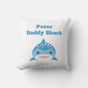 Personalized Daddy Shark Custom Name Throw Pillow