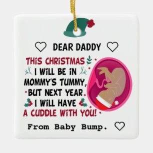 Personalized Daddy To Be from Bump Christmas 2021  Ceramic Ornament