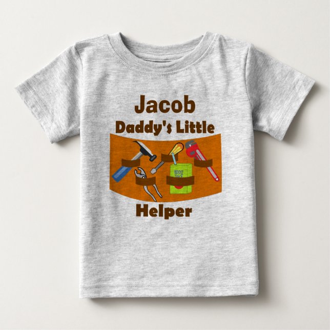 Personalized "Daddy's Little Helper" Baby T-Shirt (Front)