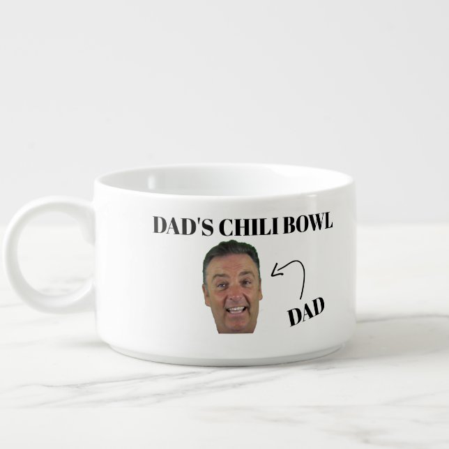 Personalized Dad's Chili Bowl - Custom Photo Face  (Right)