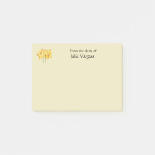 Personalized daffodil yellow Post it notes