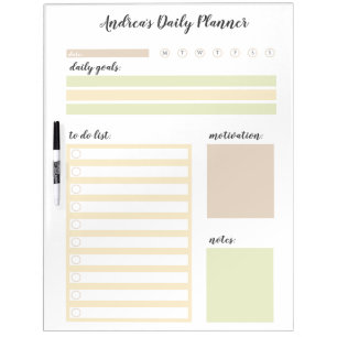 Personalized Daily Planner Dry Erase Board
