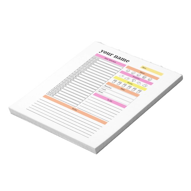 Personalized Daily Planner Notepad (Rotated)
