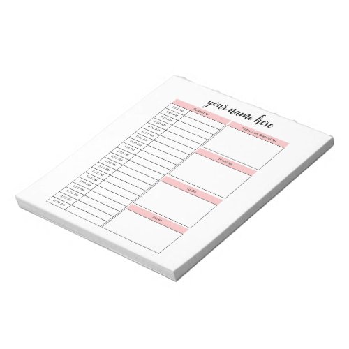 Personalized Daily Planner Notepad