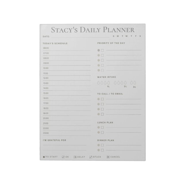 Personalized Daily Planner Notepad (Rotated)