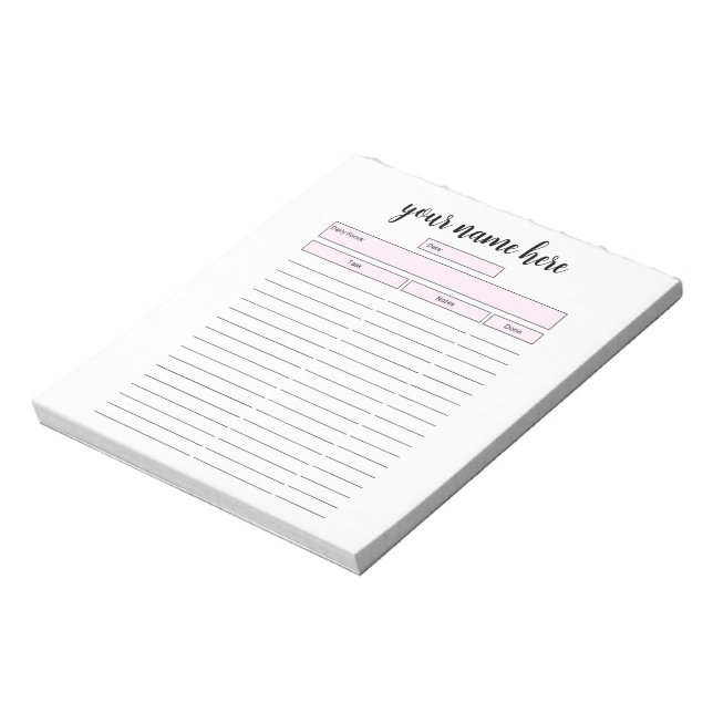 Personalized Daily Planner Notepad (Rotated)