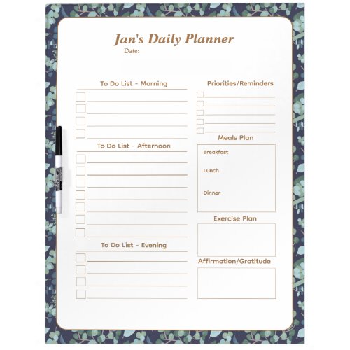 Personalized Daily Planner Schedule Dry Erase Board