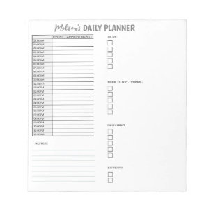 Personalized Daily Planner To Do List Organizer Notepad