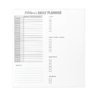 Personalized Daily Planner To Do List Organizer Notepad