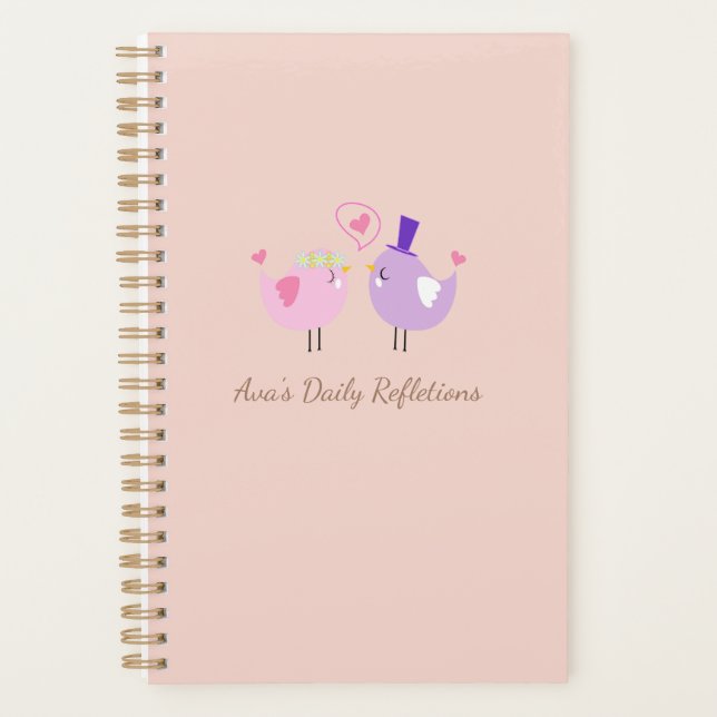 Personalized Daily Reflections Notebook - Cute  (Front)