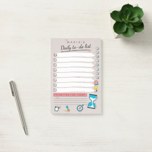 Personalized Daily to do list Post_it Notes
