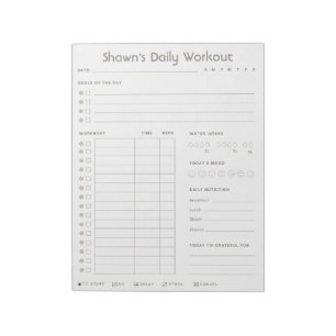 Personalized Daily Workout   Exercise Planner Notepad