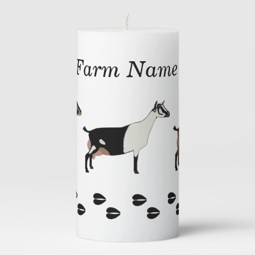 Personalized Dairy Goat Show Herd Pillar Candle