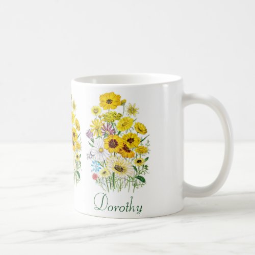 Personalized Daisies Coffee Mug