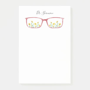 Personalized Daisies & Eyeglasses Post-It Notes