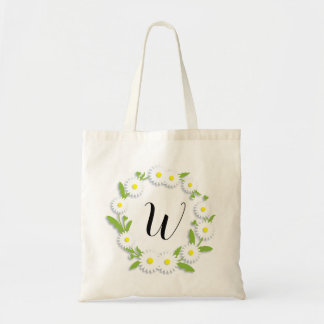 Personalized Daisies Floral Tote Bag