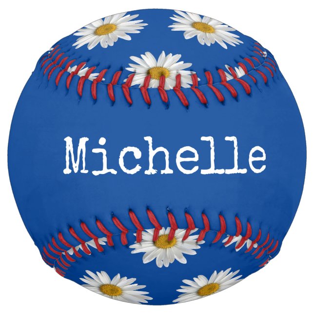 Personalized Daisy Blue Softball (Front)